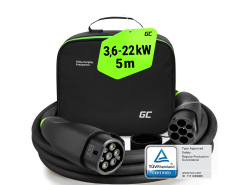 GC Snap Tipo 2 Cable EV 11kW / 22kW 5m para Tesla Model 3 S X Y, VW ID.3, ID.4, ID.5, Kia EV6, Audi Q4/Q8 E-Tron, Fiat 500e