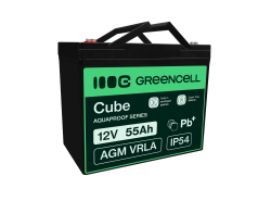 Green Cell CUBE AGM IP54 Bateria 12V 55Ah Gel Bateria hermetica segadora scooter Barco de pesca bote cortacéspedes