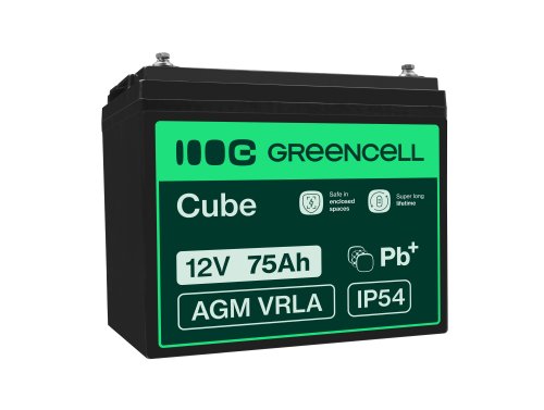 Green Cell® AGM Bateria 12V 75Ah Gel Bateria hermetica Caravan Bateria solar fotovoltaicos silla de ruedas