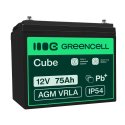 Green Cell® AGM Bateria 12V 75Ah Gel Bateria hermetica Caravan Bateria solar fotovoltaicos silla de ruedas