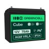 Green Cell® AGM Bateria 12V 75Ah Gel Bateria hermetica Caravan Bateria solar fotovoltaicos silla de ruedas