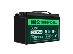 Green Cell® AGM Bateria 12V 90Ah Gel Bateria hermetica Caravan Bateria solar fotovoltaicos silla de ruedas