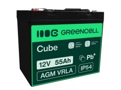 Green Cell® AGM Bateria 12V 55Ah Gel Bateria hermetica segadora scooter Barco de pesca bote cortacéspedes