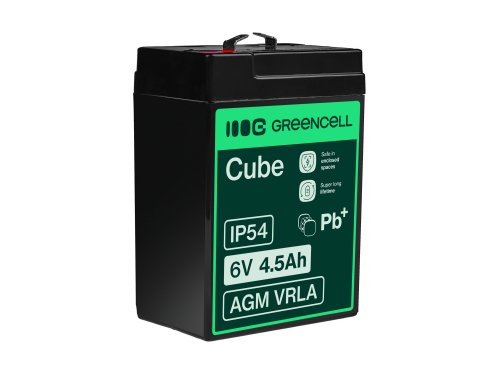 Green Cell® AGM Bateria 6V 4.5Ah Gel Bateria hermetica sistemas de alarma juguetes eléctricos para niños