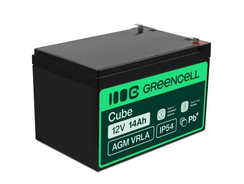 Green Cell® AGM Bateria 12V 14Ah Gel Bateria hermetica sistemas de alarma juguetes eléctricos para niños