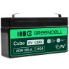 Green Cell® AGM Bateria 6V 1.3Ah Gel Bateria hermetica sistemas de alarma juguetes eléctricos para niños
