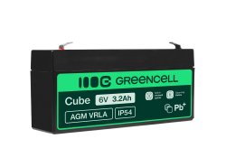 Green Cell® AGM Bateria 6V 3.2Ah Gel Bateria hermetica sistemas de alarma juguetes eléctricos para niños