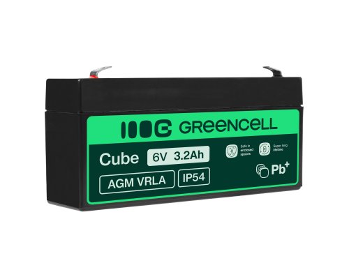 Green Cell® AGM Bateria 6V 3.2Ah Gel Bateria hermetica sistemas de alarma juguetes eléctricos para niños