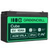 Green Cell® AGM Bateria 6V 10Ah Gel Bateria hermetica sistemas de alarma juguetes eléctricos para niños