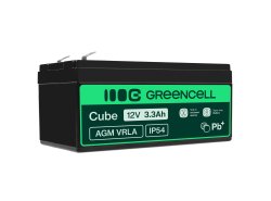 Green Cell® AGM Bateria 12V 3.3Ah Gel Bateria hermetica sistemas de alarma juguetes eléctricos para niños