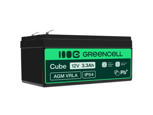 Green Cell® AGM Bateria 12V 3.3Ah Gel Bateria hermetica sistemas de alarma juguetes eléctricos para niños