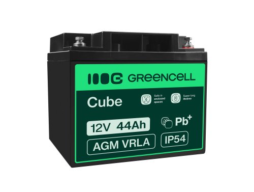 Green Cell® AGM Bateria 12V 44Ah Gel Bateria hermetica segadora scooter Barco de pesca bote cortacéspedes