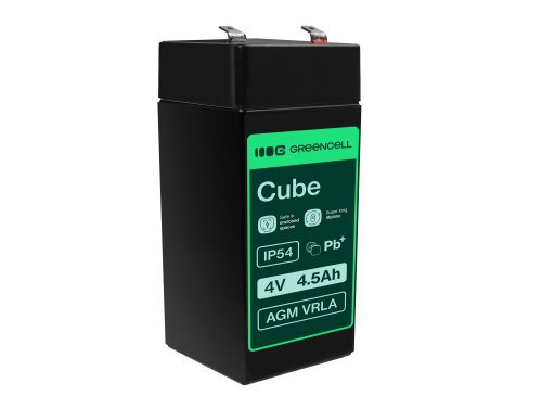 Green Cell® AGM Bateria 4V 4.5Ah Gel Bateria hermetica sistemas de alarma juguetes eléctricos para niños