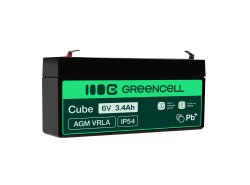Green Cell® AGM Bateria 6V 3.4Ah Gel Bateria hermetica sistemas de alarma juguetes eléctricos para niños