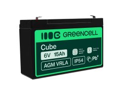 Green Cell® AGM Bateria 6V 15Ah Gel Bateria hermetica sistemas de alarma juguetes eléctricos para niños