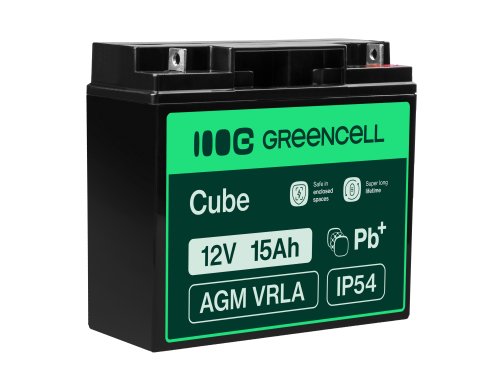 Green Cell® AGM 12V 15Ah batería VRLA batería de plomo ácido sin mantenimiento cortador de pesca barco scooter tractor