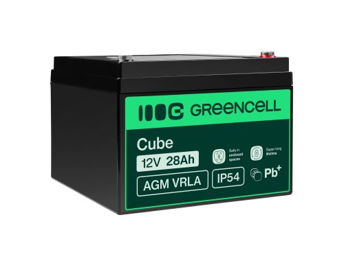 Batería Green Cell® AGM 12V 28Ah batería de plomo-ácido libre de mantenimiento de vellón para botes, scooters eléctricos