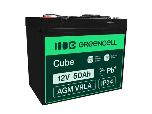 Green Cell® AGM Bateria 12V 50Ah Gel Bateria hermetica sistemas de alarma juguetes eléctricos para niños