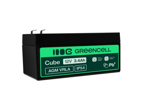 Green Cell® AGM Bateria 12V 3.4Ah Gel Bateria hermetica sistemas de alarma juguetes eléctricos para niños