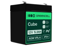 Green Cell® AGM Bateria 12V 5.3Ah Gel Bateria hermetica sistemas de alarma juguetes eléctricos para niños