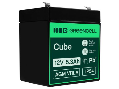 Green Cell® AGM Bateria 12V 5.3Ah Gel Bateria hermetica sistemas de alarma juguetes eléctricos para niños