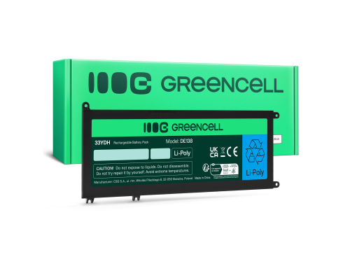 Green Cell Batería 33YDH para Dell Inspiron G3 3579 3779 G5 5587 G7 7588 7577 7773 7778 7779 7786 Latitude 3380 3480 3490 3590