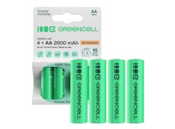 4x Pilas Recargables AA R6 2600mAh Ni-MH Baterías precargadas Green Cell