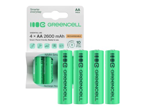 4x Pilas Recargables AA R6 2600mAh Ni-MH Baterías precargadas Green Cell