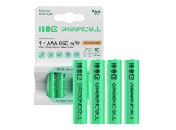 4x Pilas Recargables AAA R3 950mAh Ni-MH Baterías precargadas Green Cell