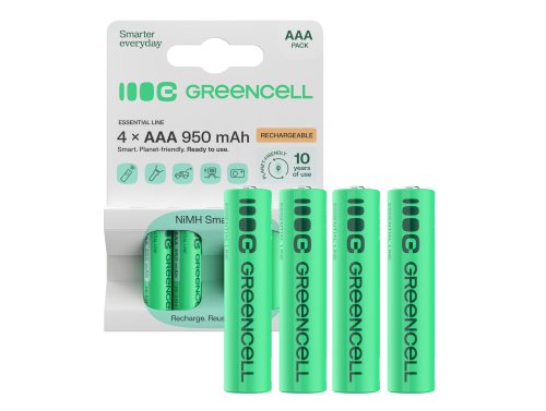 4x Pilas Recargables AAA R3 950mAh Ni-MH Baterías precargadas Green Cell