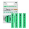 4x Pilas Recargables AAA R3 950mAh Ni-MH Baterías precargadas Green Cell