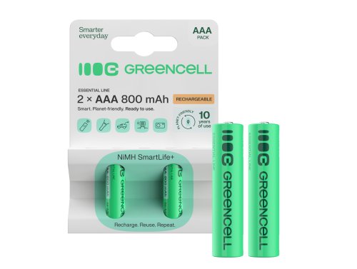 2x Pilas Recargables AAA R3 800mAh Ni-MH Baterías precargadas Green Cell