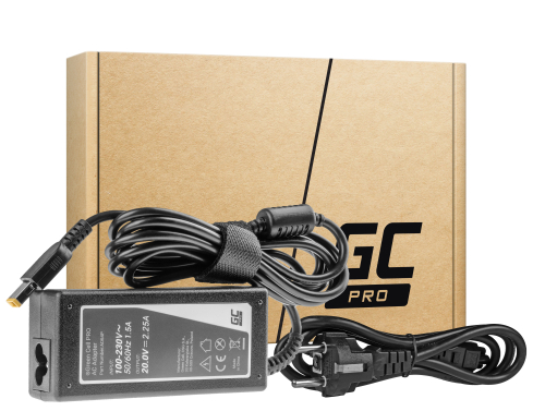 Cargador para Lenovo V110-15IAP 80TG 45W 2.25A rectangular (Lenovo Slim Tip) - Green Cell