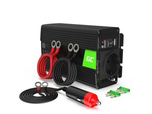 Green Cell® Convertidor de voltaje Inversor 12V a 230V 500W / 1000W Inversor de corriente USB OUTLET