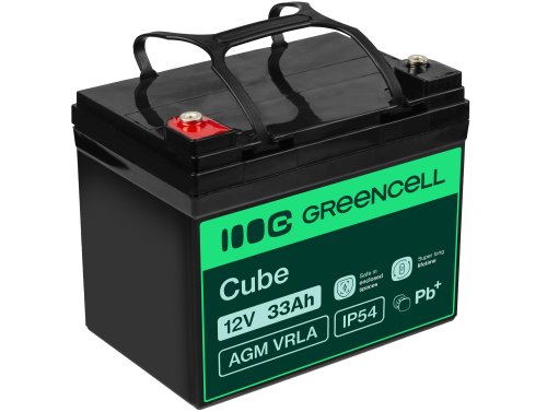 Green Cell® AGM Bateria 12V 33Ah Gel Bateria hermetica Caravan Bateria solar fotovoltaicos silla de ruedas